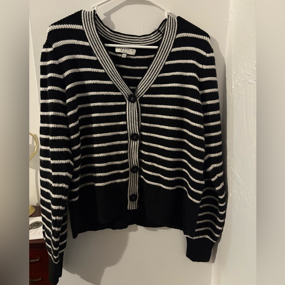 Bagatelle Monochrome Striped Knit Cardigan